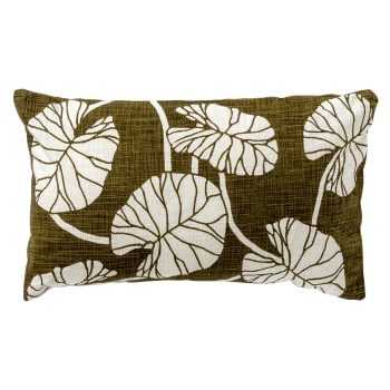 Jules - Coussin - vert en coton 30x50 cm avec motif fleuri