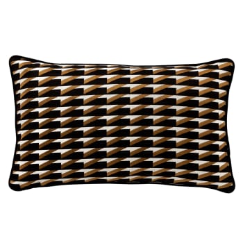 Coussin - noir en coton, rayonne et polyester 30x50 cm avec motif