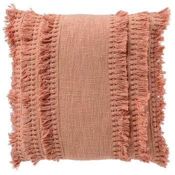 Coussin - rose en coton 45x45 cm uni