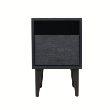 KLEE - Table de chevet - 1 porte Noir - 55x35x32