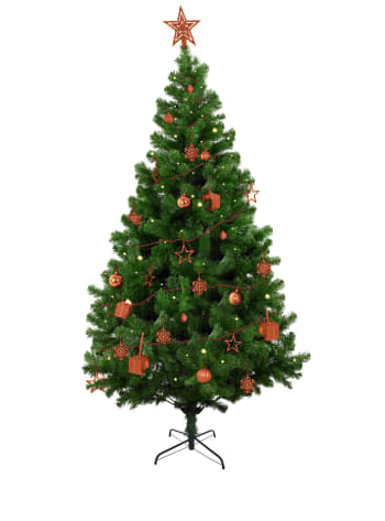 Sapin De Noël Décoratif Peint à La Main - Rouge Et Vert - 20 Cm - Par Sviridova