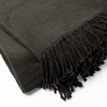 Hoii - Plaid noir 150x200 cm en coton et acrylique uni