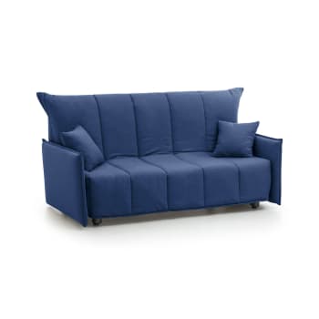 Allyson - Divano letto 3 posti in tessuto blu 205x90h85 cm