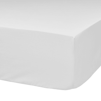 Fil & sens - Drap housse coton bio blanc 160 x 200 cm