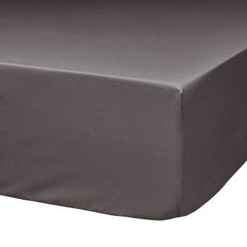 Fil & sens - Drap housse coton bio gris anthracite 90 x 190 cm