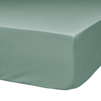 Fil & sens - Drap housse coton bio céladon 160 x 200 cm