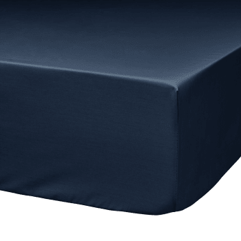 Fil & sens - Drap housse coton bio bleu nuit 140 x 190 cm