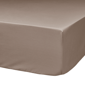 Fil & sens - Drap housse coton bio taupe 160 x 200 cm