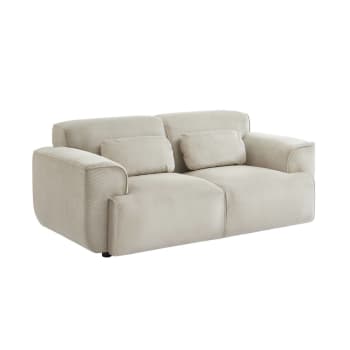 Wallas - 2-Sitzer-Sofa mit Cordbezug, Beige grau