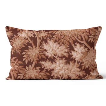 Coussin floral polyester beige 40x60cm