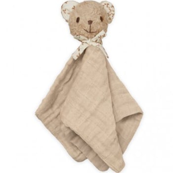 Doudou bébé cerf jaune, beige et marron ROMANE