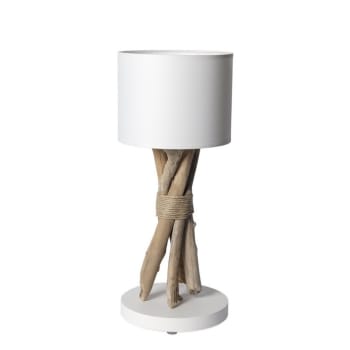 FAGOT - Lampe à poser en bois blanc