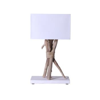 FAGOT - Lampe à poser en bois blanc