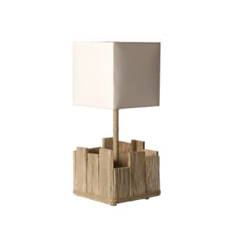 Lampe de chevet Esprit lagon en bois et galets