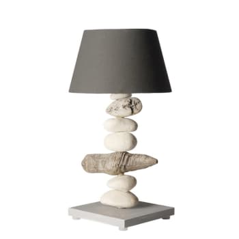 ESPRIT DE LAGON - Lampe de chevet en bois gris