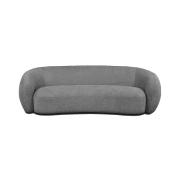 Canapé 3 places en tissu bouclette gris BOVANA