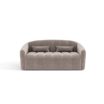 Nora - Canapé convertible express dunlopillo velours taupe 160cm