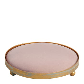 Plateau rond tapissier rose