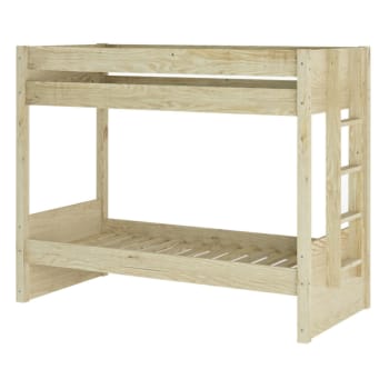 Elora - Lit superposé avec matelas bois massif 90x190 cm