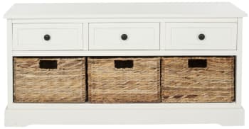 Tomasa - Muebles de almacenaje de madera de pino, blanco