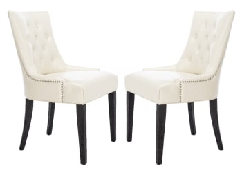 Saundra - Chaises de salle à manger Bois de bouleau en Blanc, 60 X 55 X 90 cm