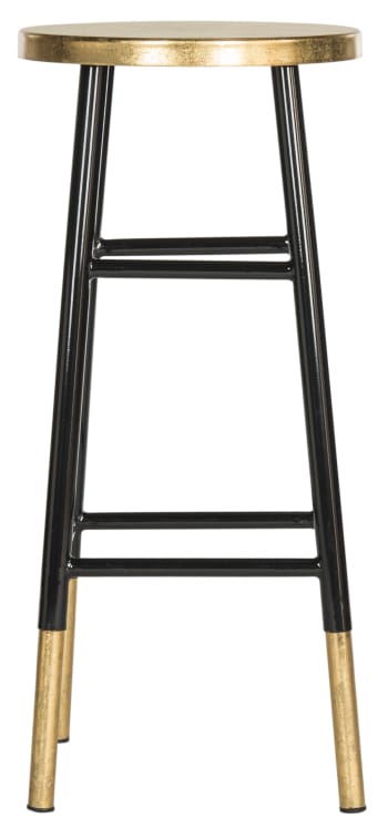 Clotilde - Taburetes de bar hierro & vidrio en negro; dorado, 35 x 35 x 75 cm