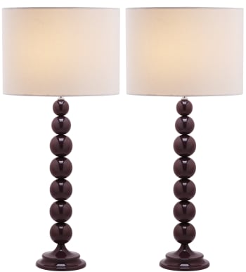 Alease - Lampe de table Métal en Rouge, 35 X 35 X 80 cm