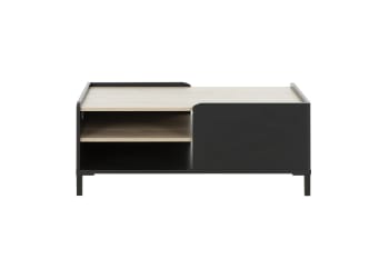 Table - Tavolino basso con 2 scomparti per riporre L106 cm - Nero