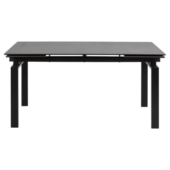 Jude - Table à manger extensible noir avec plateau en céramique