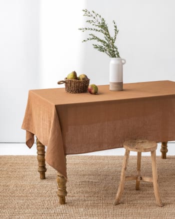 Tischdecke aus Leinen, Braun, 150x250 cm
