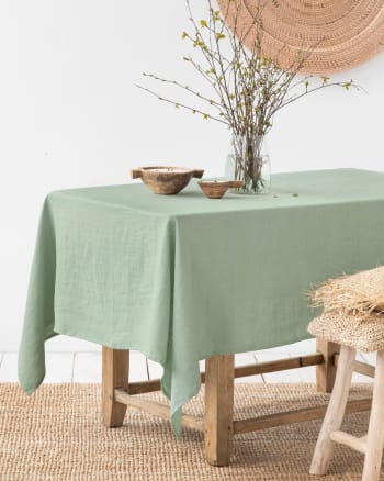 Leinen, Monde Tischdecke aus du | 100x100 Grün, Maisons cm