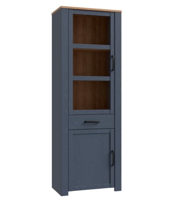 ODIN - Vitrina 1 puerta acristalada de 205 cm alto en azul marino