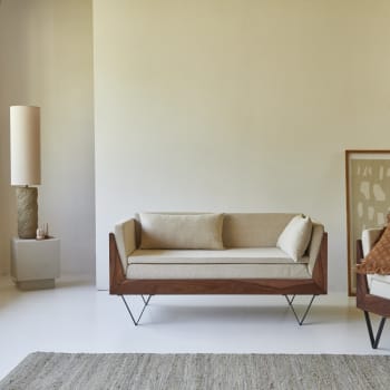 Metric - Sofa aus massivem Palisanderholz und Stoff, 2-Sitzer