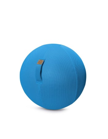 Jumbo celeste - Balle d'assise gonflable 65cm enveloppe tissu mesh bleu