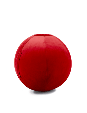 Jumbo celeste - Balle d'assise gonflable 65 cm enveloppe velours rouge scarlett