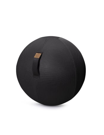 Jumbo celeste - Balle d'assise gonflable 75cm enveloppe tissu mesh noir