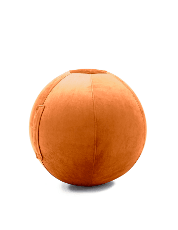 Jumbo celeste - Balle d'assise gonflable 65 cm enveloppe velours terracotta