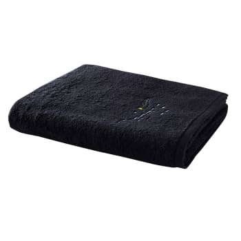 Piscine - Drap de bain coton noir 90x150 cm