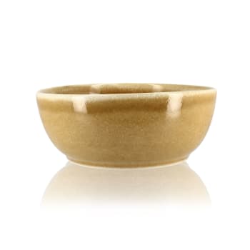 Poke bowl - Assiette poké bowl en grès ocre 18cm