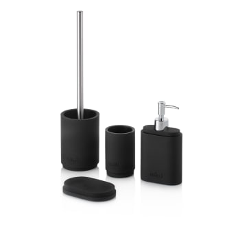 Zima - Set d'accessoires de salle de bain 4 pièces en résine noire