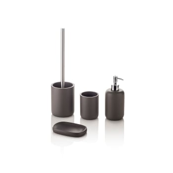 Zara - Set de accesorios de baño de 4 piezas en resina gris