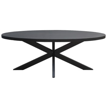 Uzes - UZES-Table à manger ovale 6/8 personnes L180,Spider et Manguier noir