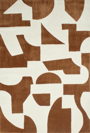 MEMPHIS - Tapis géométrique à poils ras - marron - 120x160 cm