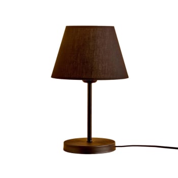 PERSALE - Lampe en métal avec abat-jour en tissu noir Ø22cm
