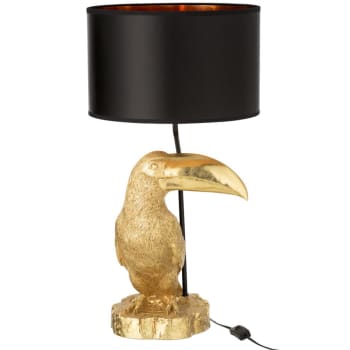 Lampe toucan en résine dorée 70 cm