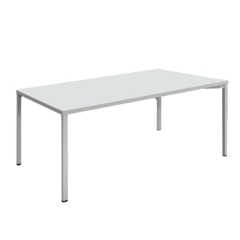 CAMOGLI - Tavolino in legno, finitura bianca e metallo bianco, 55x90 cm