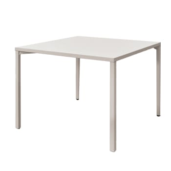 CAMOGLI - Tavolino in legno, finitura bianca e metallo bianco, 55x55 cm