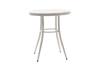 Dahlia - Table de jardin ronde en aluminium blanc D70