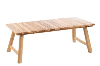 Sancho - Table basse rectangulaire artisanale en teck massif L123