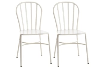 Begonia - Lot de 2 chaise de jardin empilable en aluminium